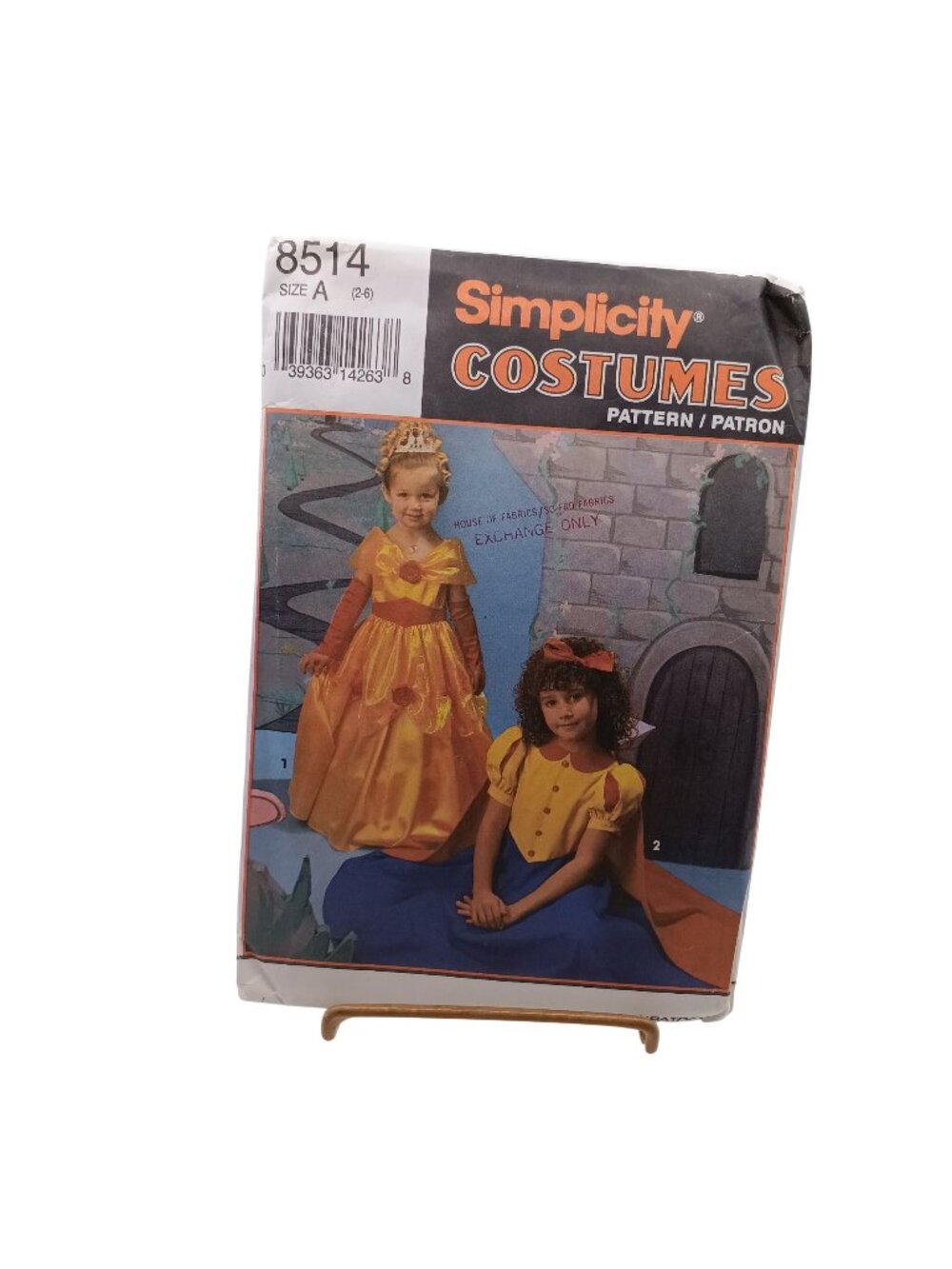Simplicity 8514 Childs Fairy Tale Costumes Sewing Pattern Size A 2-6 Vintage 198